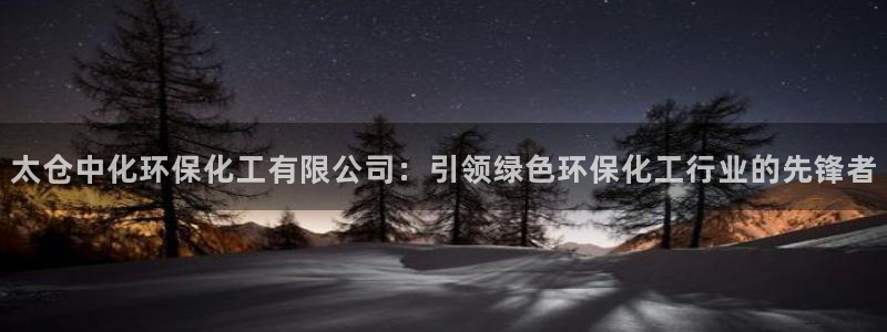 亿万先生007网页登录不了：太仓中化环保化工有限公司：引领绿色环保化工行业的先锋者
