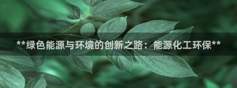 亿万先生客服联系：**绿色能源与环境的创新之路：能源化工环保**