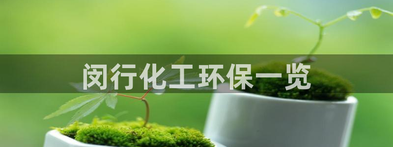 亿万官网字幕：闵行化工环保一览