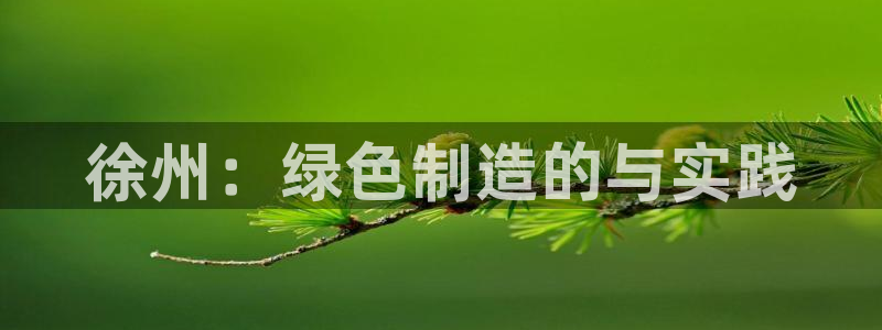 亿万国际游戏官网：徐州：绿色制造的与实践
